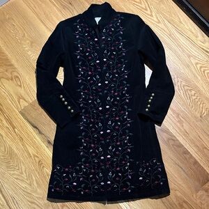 Vintage A.M.I. Alexandre Mattiussi black velvet duster, size medium